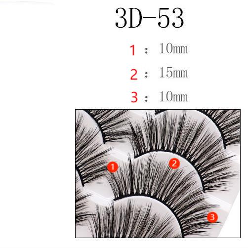 5-Pack 3D Faux Mink False Eyelashes Thick False Eyelashes 10-15 MM  3D-53