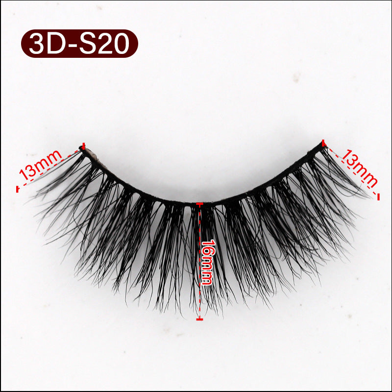 3D Mink False Eyelashes Natural Thick False Eyelashes 16 MM 3D-S20