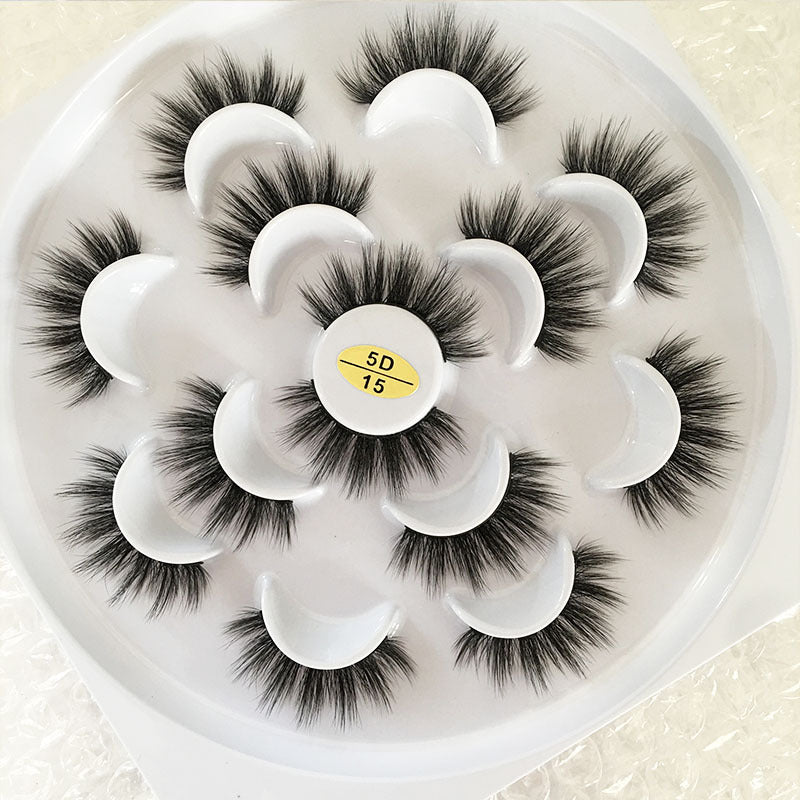 7 pairs of lotus plate 3D Mink Hair false eyelashes multilayer 3D False eyelashes 25mm