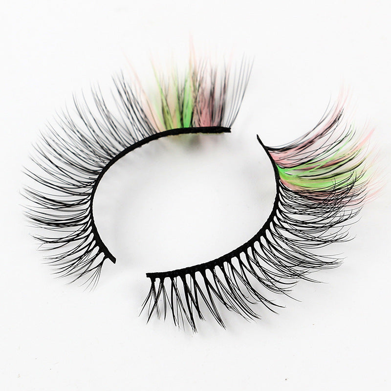 5 Pairs Of Color 3D Natural Thick Cat Eye Tail Elongated False Eyelashes 12mm G825