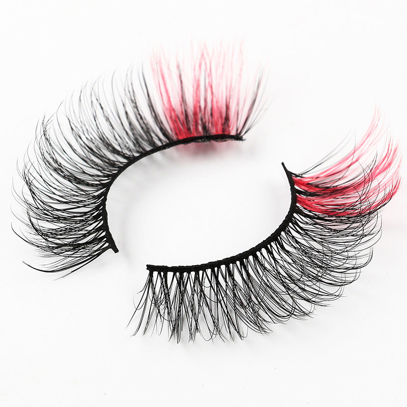 5 Pairs Of Color 3D Natural Thick Cat Eye Tail Elongated False Eyelashes 14mm G827