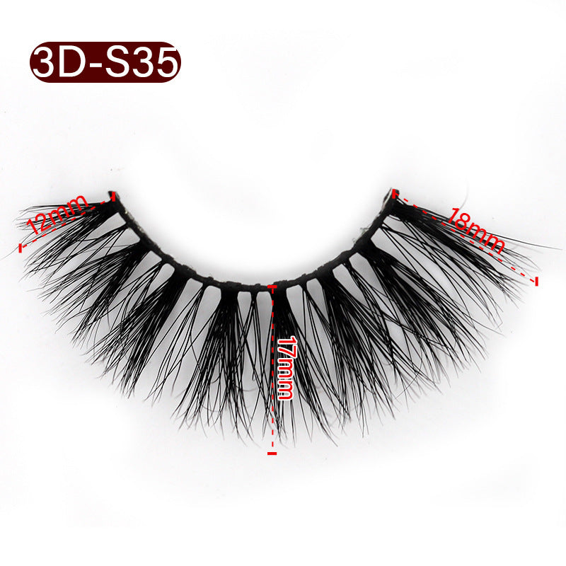 3D Mink False Eyelashes Natural Thick False Eyelashes 12-18 MM 3D-S35