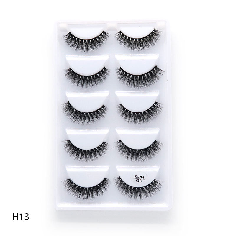 5 Pairs 100% Real Fake Mink Lashes 3D Natural False Eyelashes