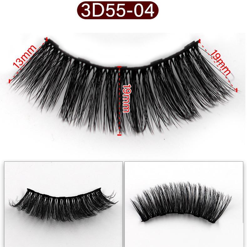 5-Pack 3D Faux Mink Magnetic Thick False Eyelashes 9-19 MM Mix 3D55