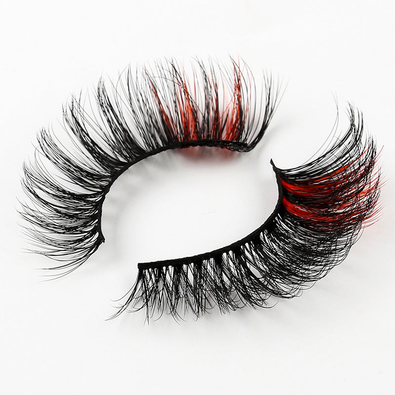 5 Pairs Of Color 3D Natural Thick Cat Eye Tail Elongated False Eyelashes 14mm G828