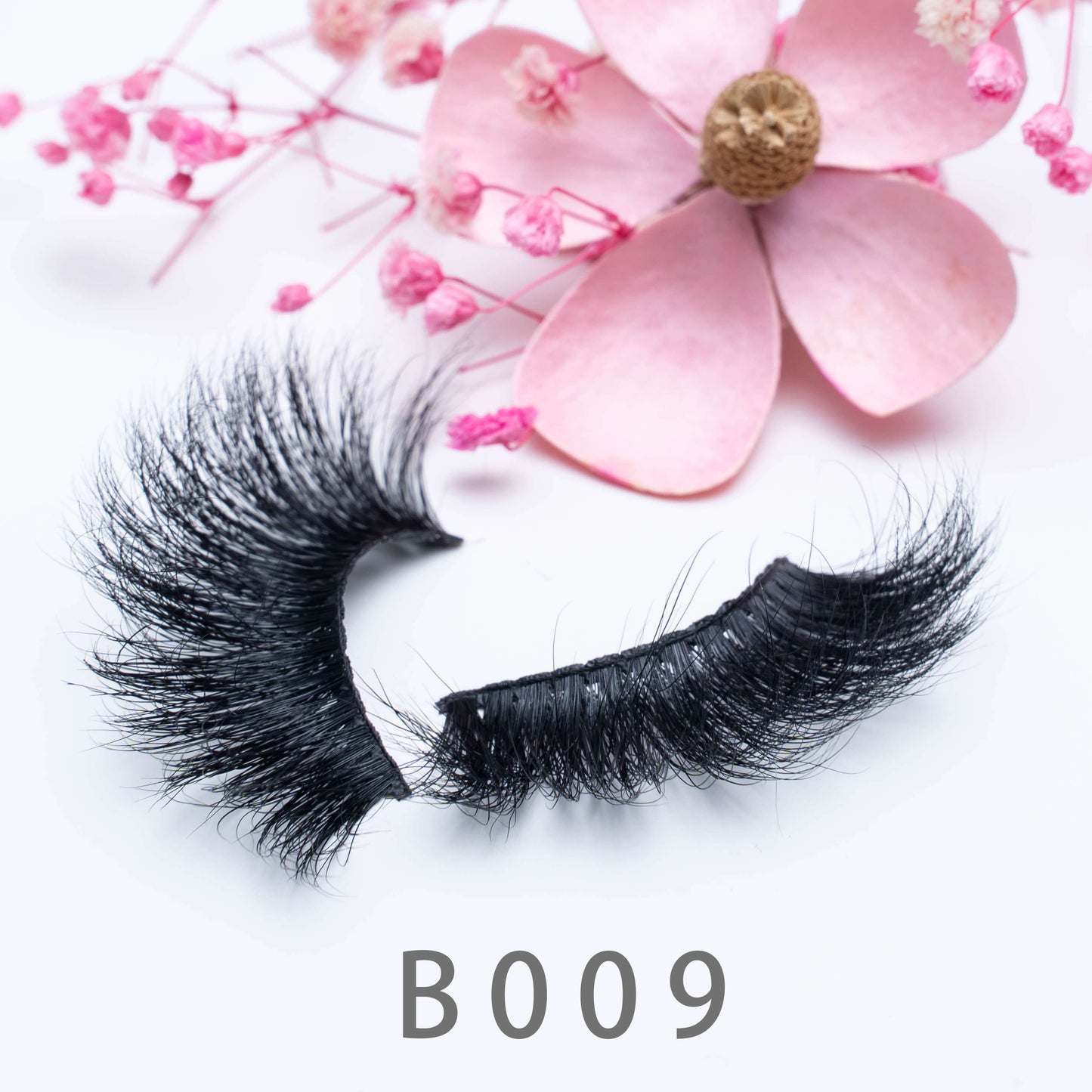 3D Natural Handmade Mink Hair False Eyelashese B009 25MM