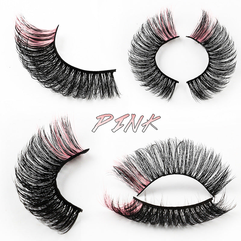 5 Pairs Of Color 3D Natural Thick Cat Eye Tail Elongated False Eyelashes 18mm G831