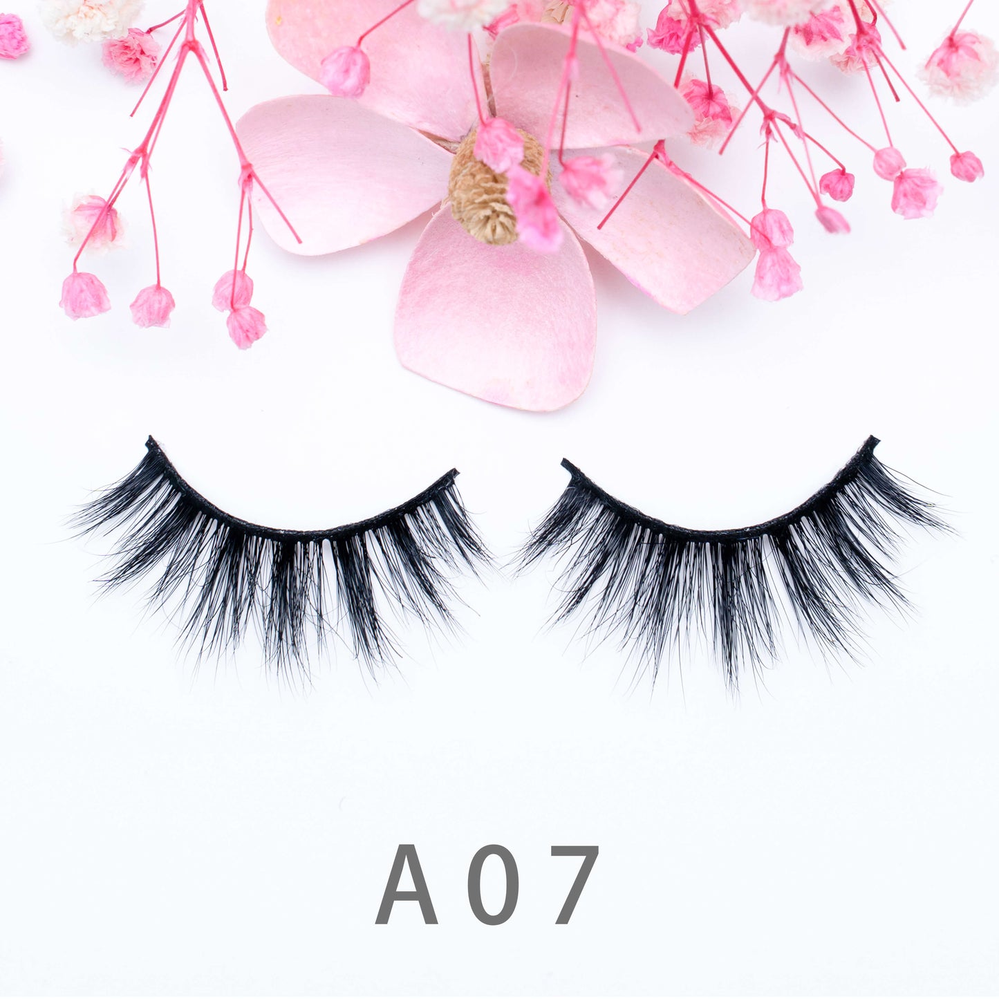 3D Natural Handmade Mink Hair False Eyelashese A07 13-18MM