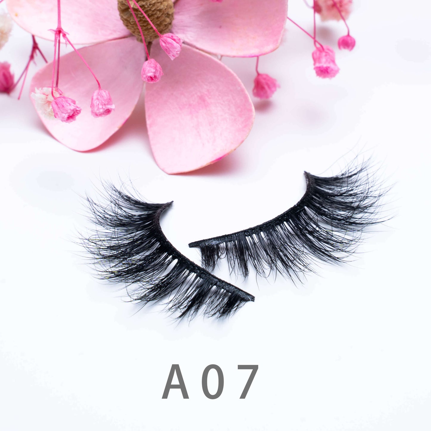 3D Natural Handmade Mink Hair False Eyelashese A07 13-18MM