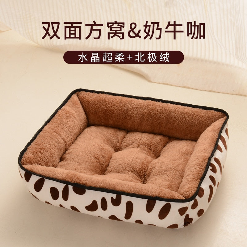 Neepet 70cm Dog Bed Soft Cotton Cat Cushion Winter Basket Warm Sofa