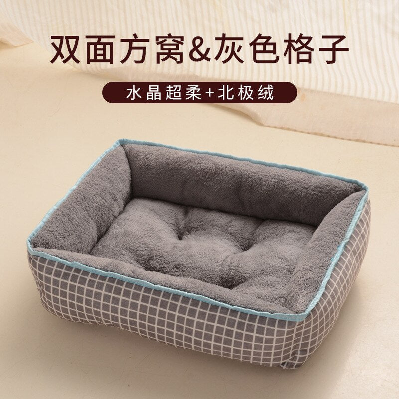 Neepet 70cm Dog Bed Soft Cotton Cat Cushion Winter Basket Warm Sofa