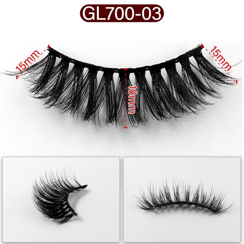 5-Pack 3D Faux Mink Magnetic Thick False Eyelashes 7-20 MM Mix GL700