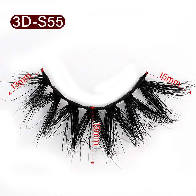 3D Mink False Eyelashes Natural Thick False Eyelashes 13-15 MM 3D-S55