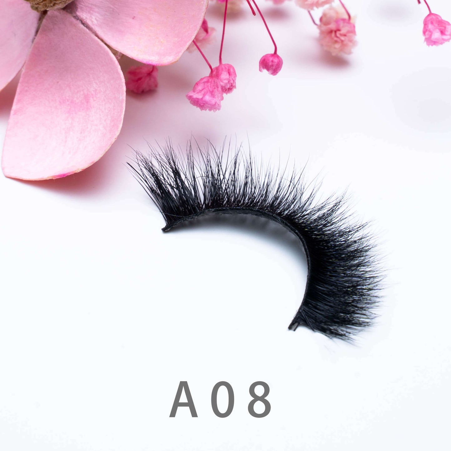 3D Natural Handmade Mink Hair False Eyelashese A08 13-18MM