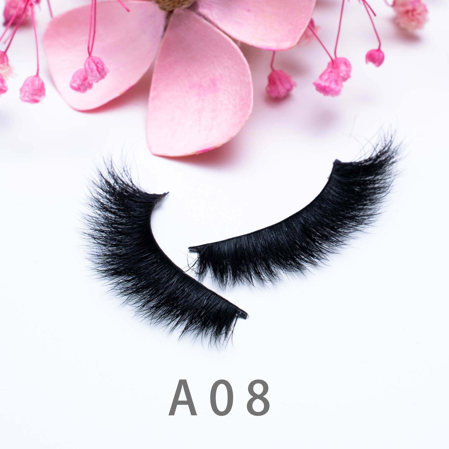 3D Natural Handmade Mink Hair False Eyelashese A08 13-18MM