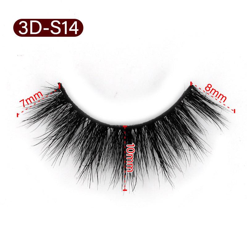 3D Mink False Eyelashes Natural Thick False Eyelashes 10 MM 3D-S14