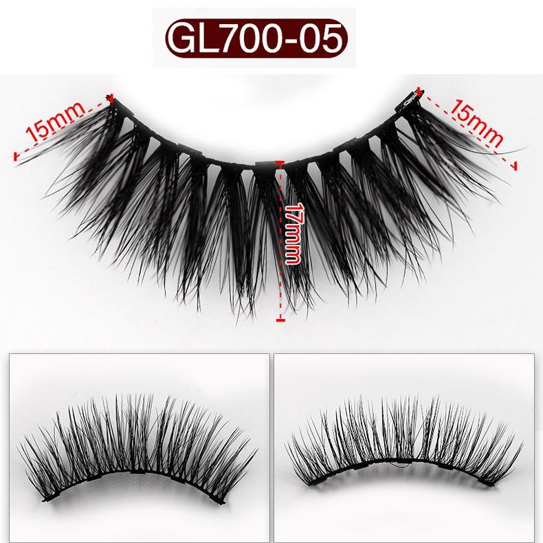 5-Pack 3D Faux Mink Magnetic Thick False Eyelashes 7-20 MM Mix GL700