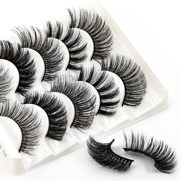 5-Pack 3D Faux Mink False Eyelashes Natural Thick False Eyelashes 13-16 MM 3D-51