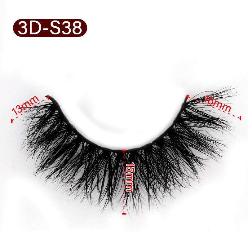 3D Mink False Eyelashes Natural Thick False Eyelashes 13-16 MM 3D-S38