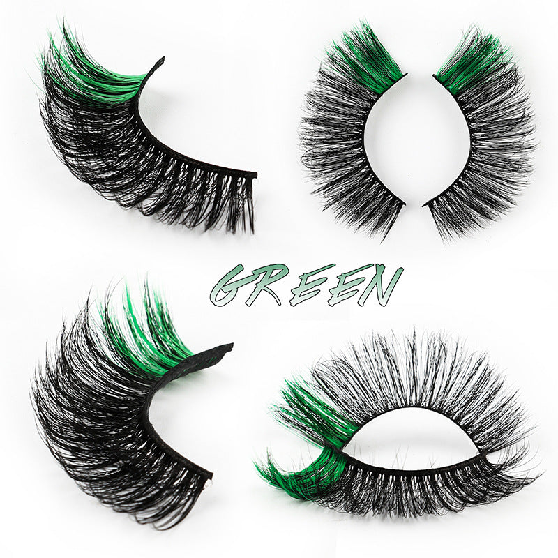 5 Pairs Of Color 3D Natural Thick Cat Eye Tail Elongated False Eyelashes 18mm G831