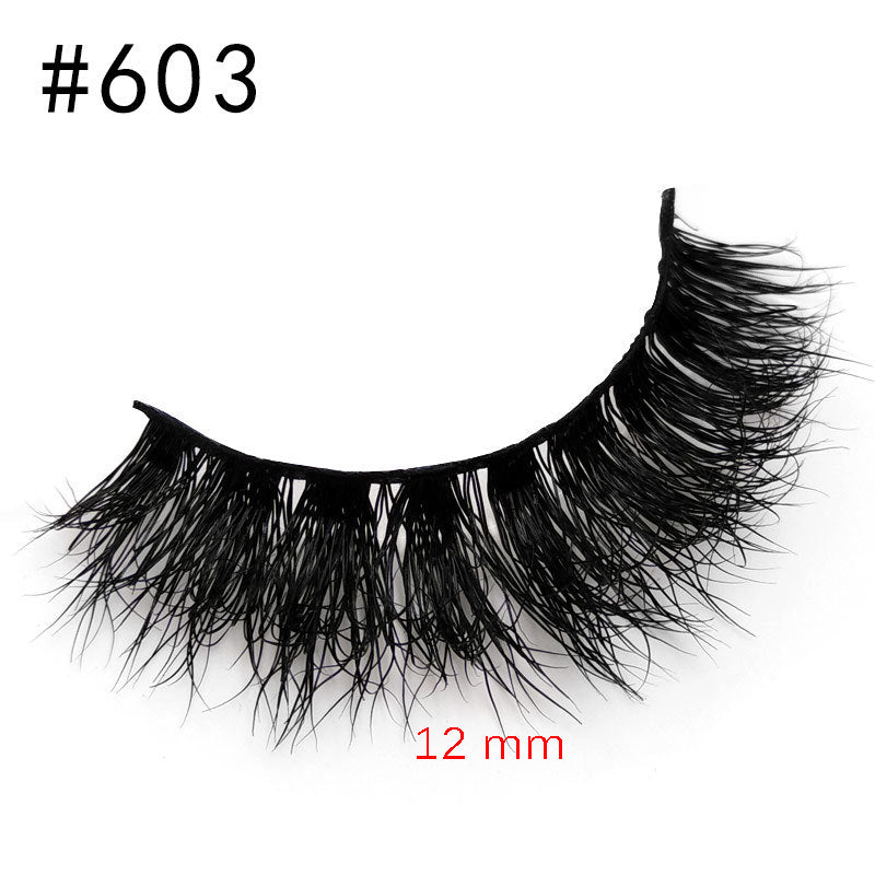 3D Mink False Eyelashes Handmade Natural Thick False Eyelashes 12 MM #603