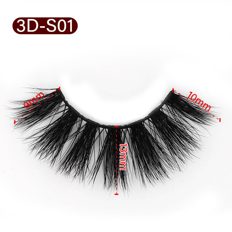 3D Mink False Eyelashes Natural Thick False Eyelashes 13 MM 3D-S01