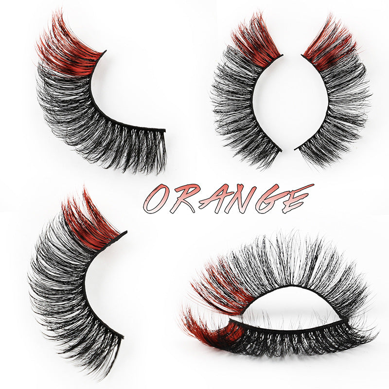 5 Pairs Of Color 3D Natural Thick Cat Eye Tail Elongated False Eyelashes 18mm G831