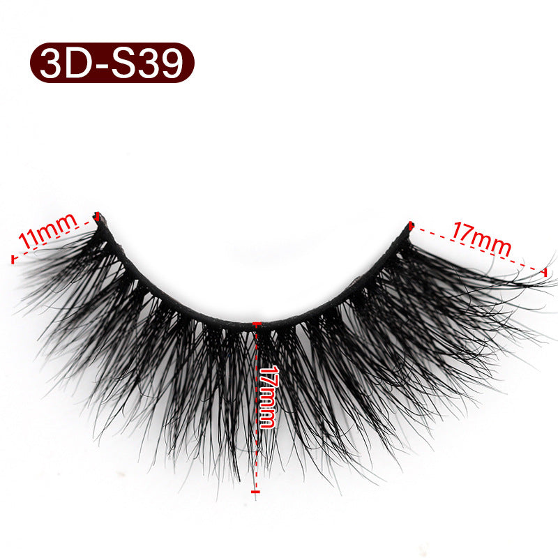 3D Mink False Eyelashes Natural Thick False Eyelashes 11-17 MM 3D-S39