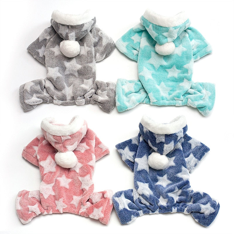 Neepet Dog Pajamas Jumpsuit Pullovers Soft Fleece Puppy Cat Clothes