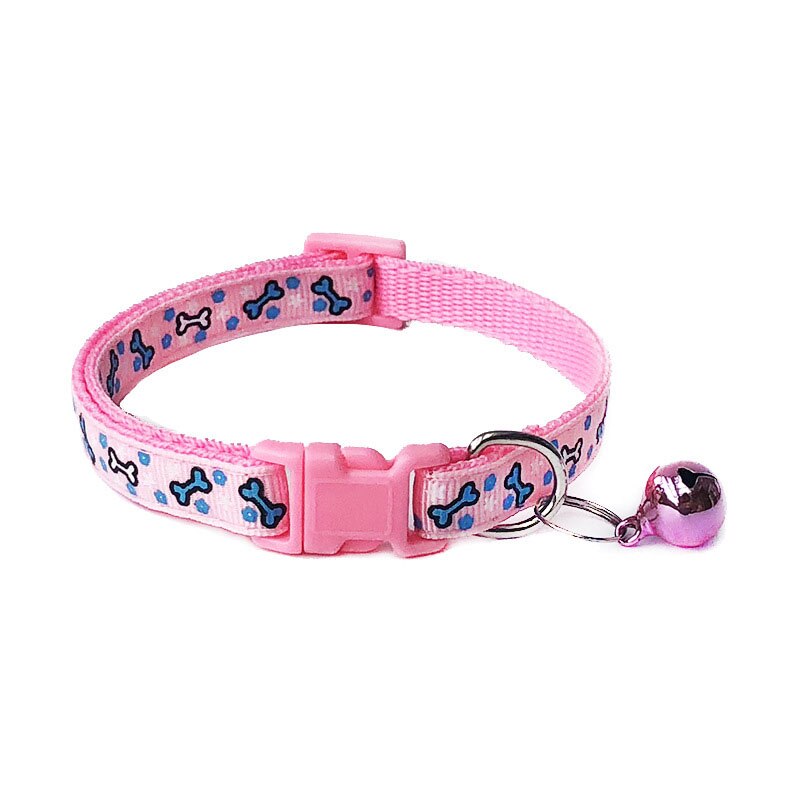 Neepet Cartoon Dog Collars With Bell Adjustable Cat Polyester Buckle Collar