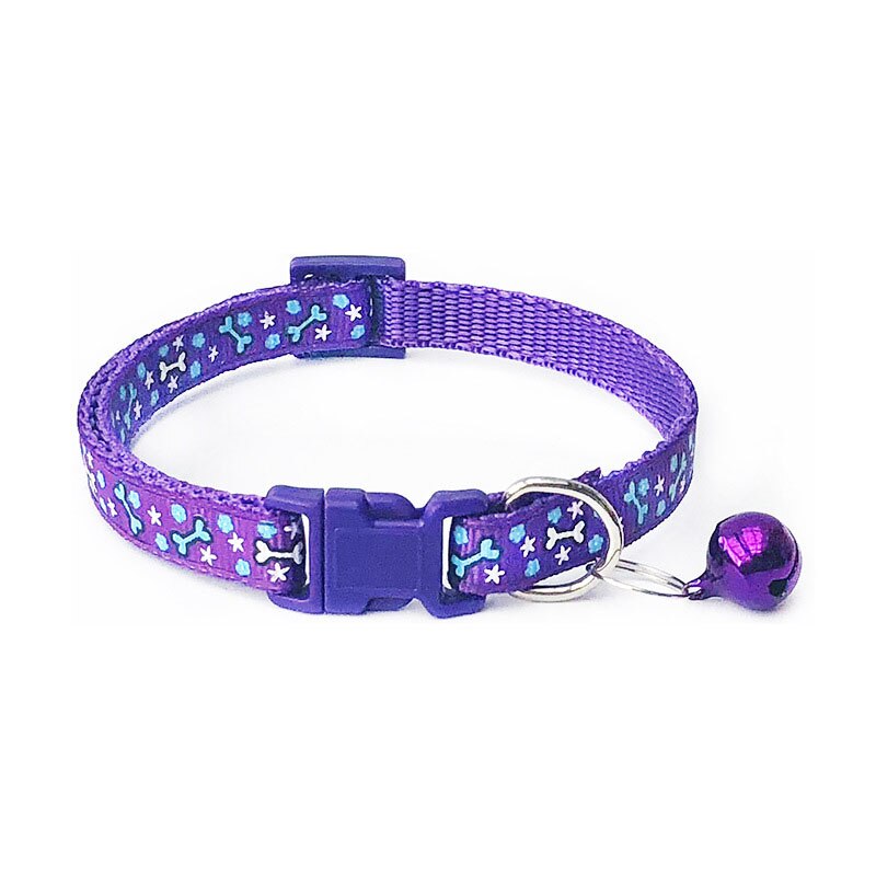 Neepet Cartoon Dog Collars With Bell Adjustable Cat Polyester Buckle Collar