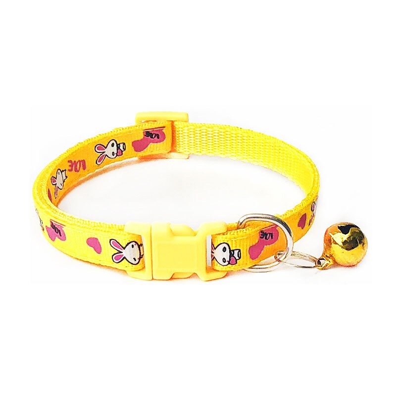 Neepet Cartoon Dog Collars With Bell Adjustable Cat Polyester Buckle Collar