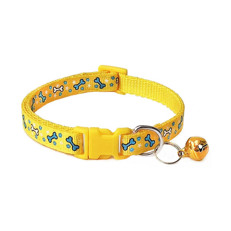 Neepet Cartoon Dog Collars With Bell Adjustable Cat Polyester Buckle Collar