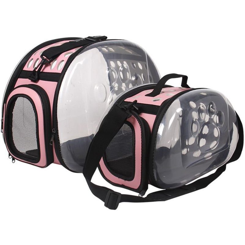 Neepet Cat Bag Transparent Small Dog Backpack Go Out Breathable Cage Travel