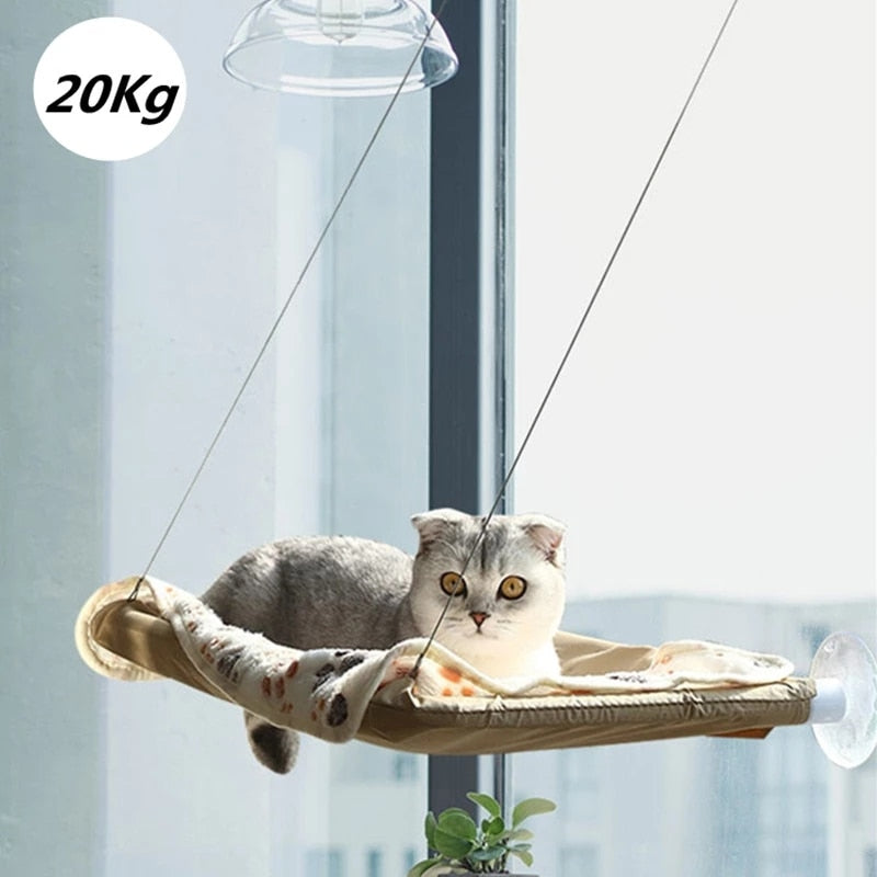 Neepet Cat Hanging Beds Dog Hammock With Blanket Kitten Window Seat Mount