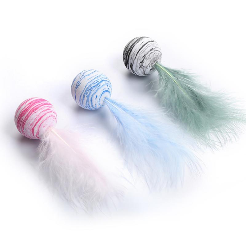 Neepet Cat Toy Star Ball Feather Light Foam Ball Throwing Pet Funny Interactive  Toy