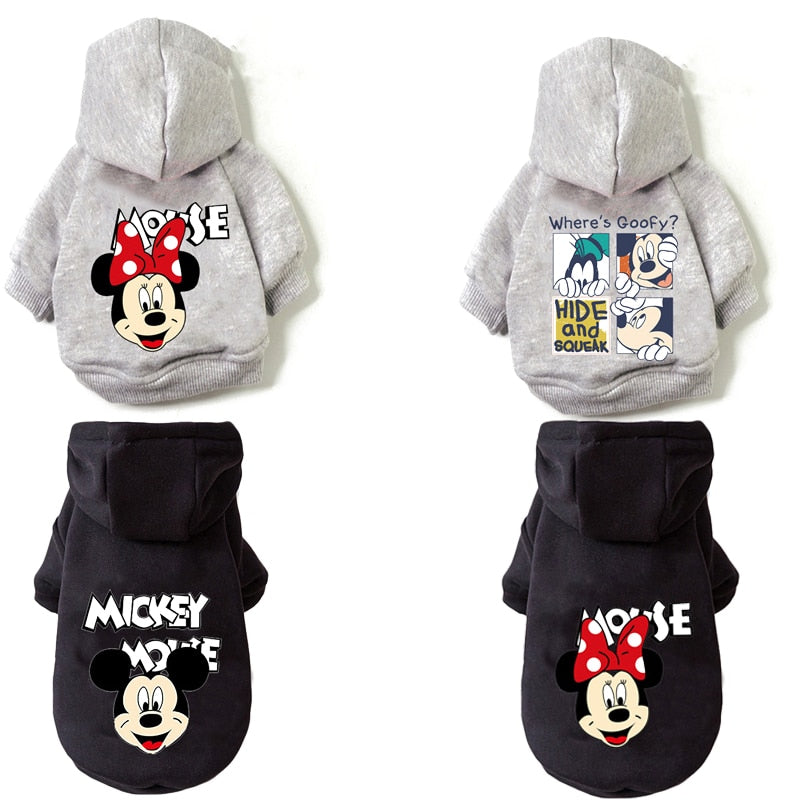 Neepet Dog Coat Disney Mickey Mouse Cartoon Cat Hoodie Dog Face Breathable