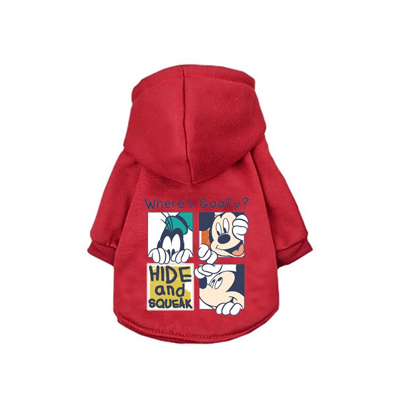 Neepet Dog Coat Disney Mickey Mouse Cartoon Cat Hoodie Dog Face Breathable