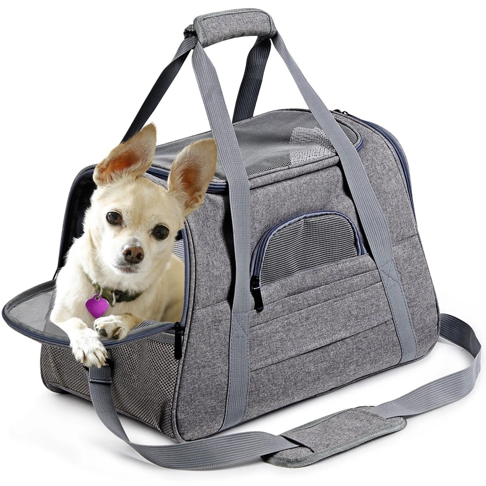 Neepet Portable Dog Backpack With Mesh Window Airline Approved Cat Travel Carrier