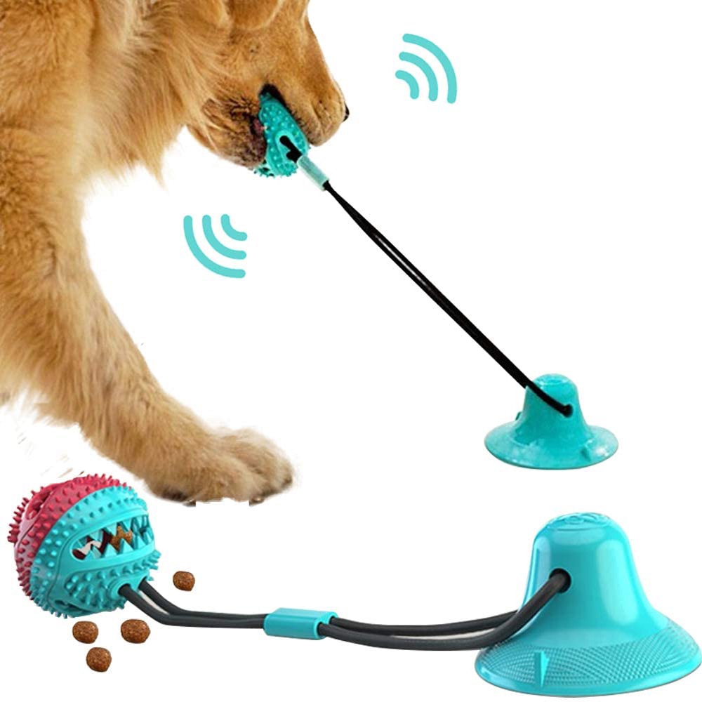 Neepet Dog Silicon Suction Cup Tug Toy Interactive Chew Ball Tooth Cleaning