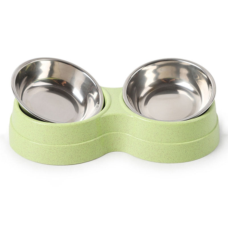 Neepet Double Pet Bowls Dog Food Water Feeder Kitten Diet Dish