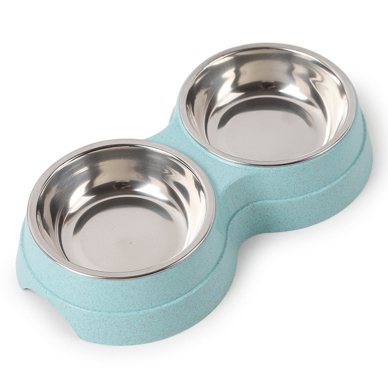 Neepet Double Pet Bowls Dog Food Water Feeder Kitten Diet Dish