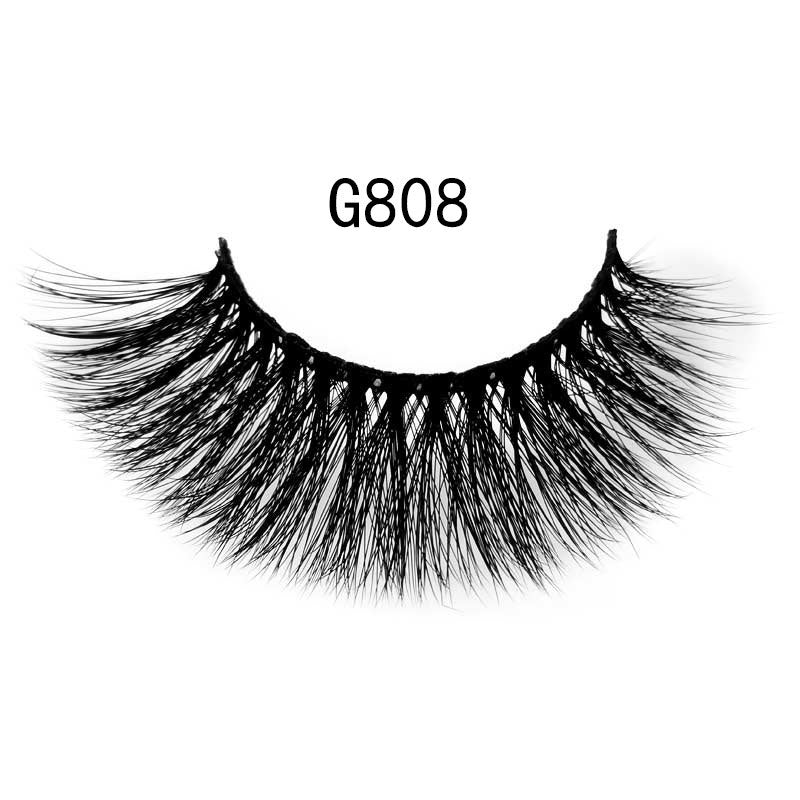 5 Pairs Of 3D Faux Mink Hair Natural Flully False Eyelashes 8-14mm G808