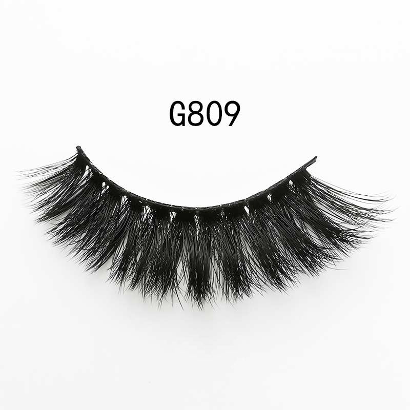 5 Pairs Of 3D Faux Mink Hair Natural Flully False Eyelashes 9-12mm G809