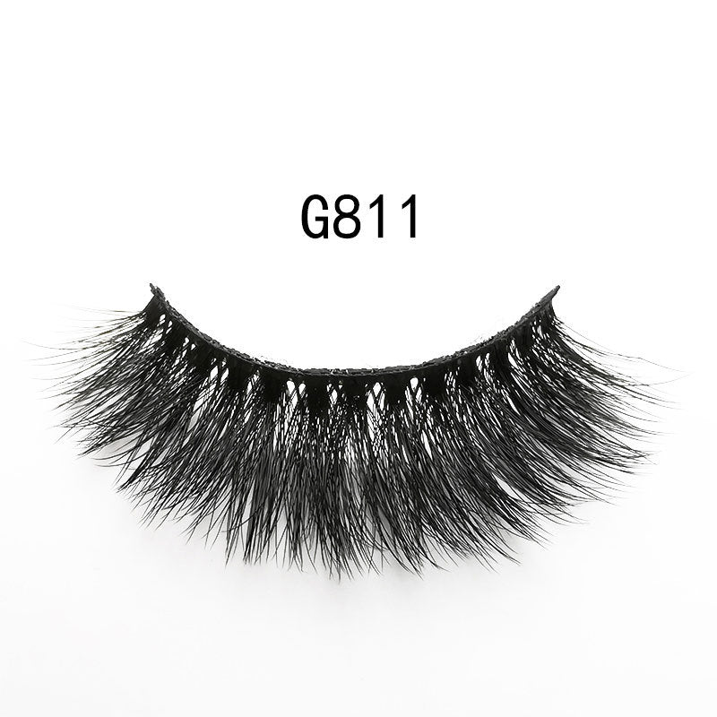 5 Pairs Of 3D Faux Mink Hair Natural Flully False Eyelashes 14mm G811