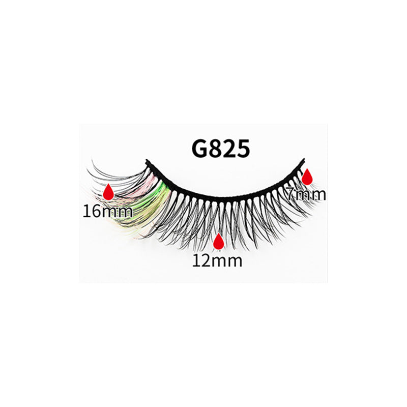 5 Pairs Of Color 3D Natural Thick Cat Eye Tail Elongated False Eyelashes 12mm G825