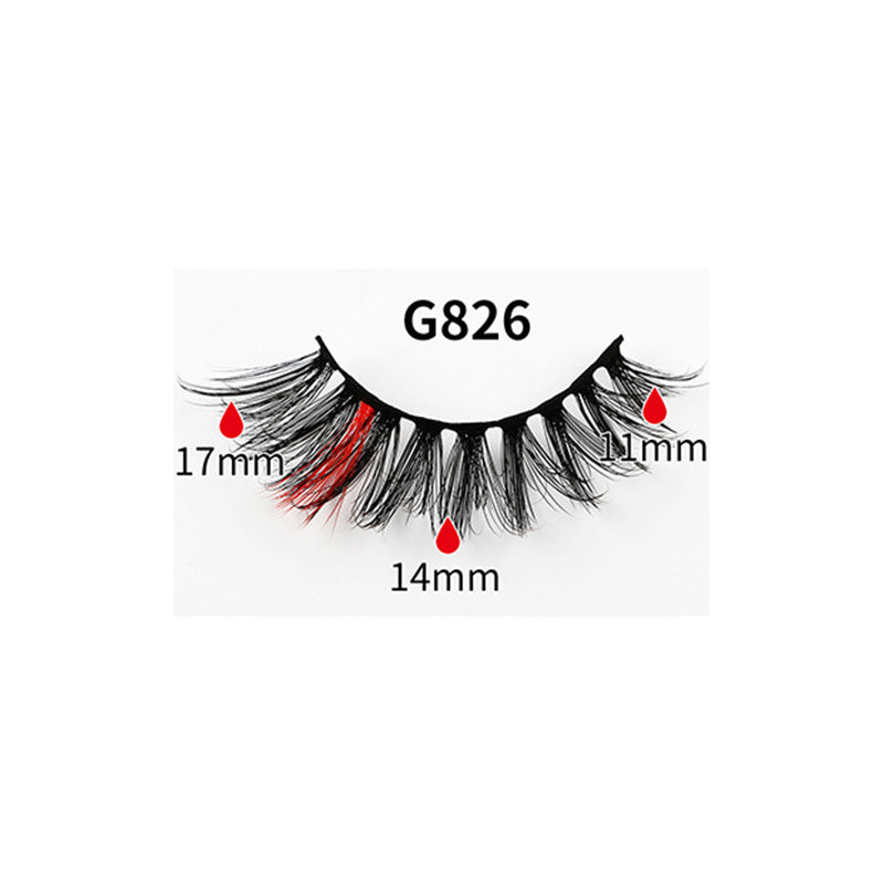 5 Pairs Of Color 3D Natural Thick Cat Eye Tail Elongated False Eyelashes 14mm G826