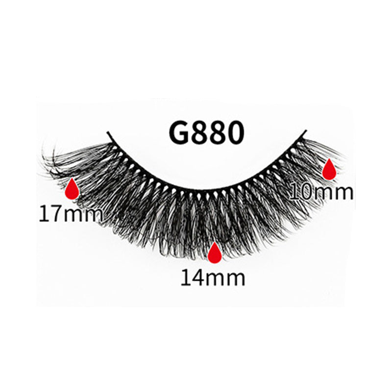 8 Pairs Of Curling Natural Thick False Eyelashes 14mm G880