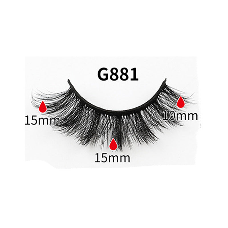 8 Pairs Of Curling Natural Thick False Eyelashes 15mm G881