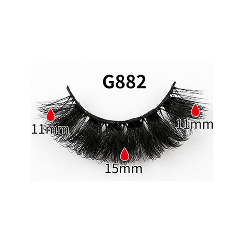 8 Pairs Of Curling Natural Thick False Eyelashes 15mm G882